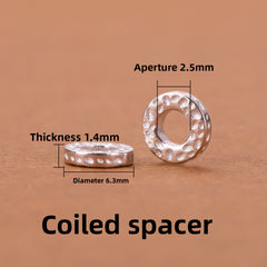 925 Silver Running Rings & Rhinestone Rondelle Spacers