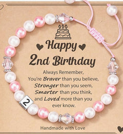 Milestone Birthday Bracelet for Girls (1st–8th)