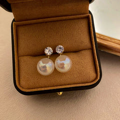 Mermaid Pearl Earring Collection – light luxury chic earrings with pearls, zircon, rhinestones, and 925 silver pins
