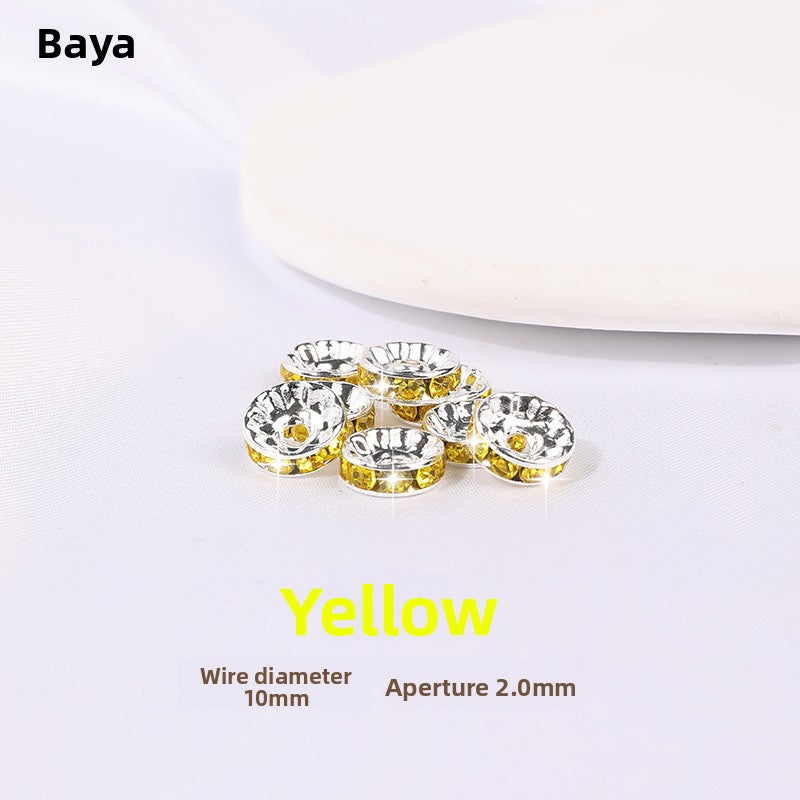 925 Silver Running Rings & Rhinestone Rondelle Spacers