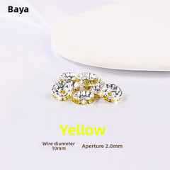 925 Silver Running Rings & Rhinestone Rondelle Spacers