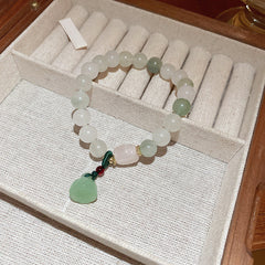 Oriental white and yellow crystal bead bracelet retro chic style