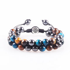 MagnetAura Duo · Tiger Eye & Agate Power Bracelet