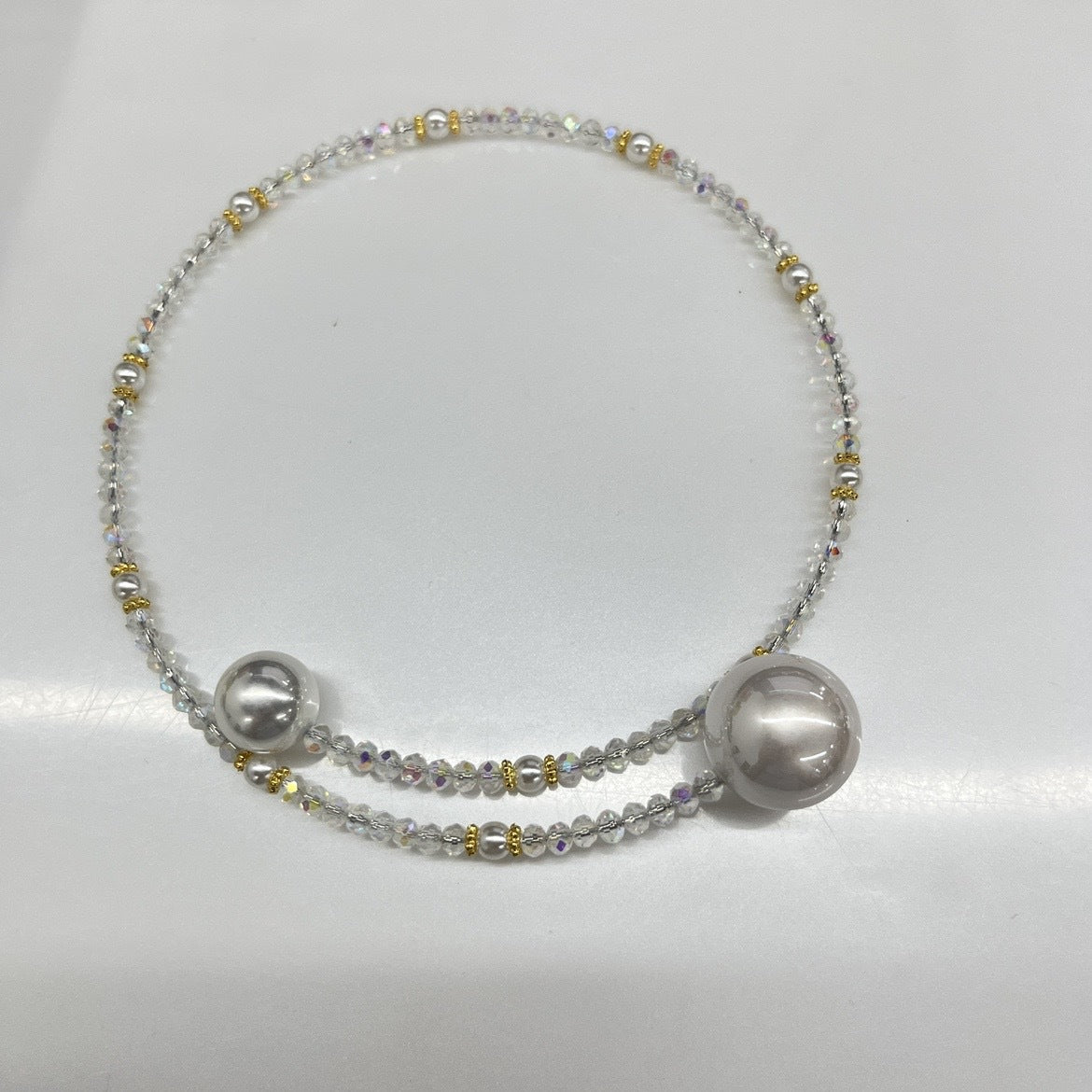 Glazenya Irregular Cross Pearl Choker — close-up of cross motif and pearls