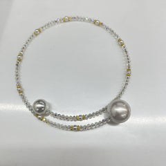 Glazenya Irregular Cross Pearl Choker — close-up of cross motif and pearls