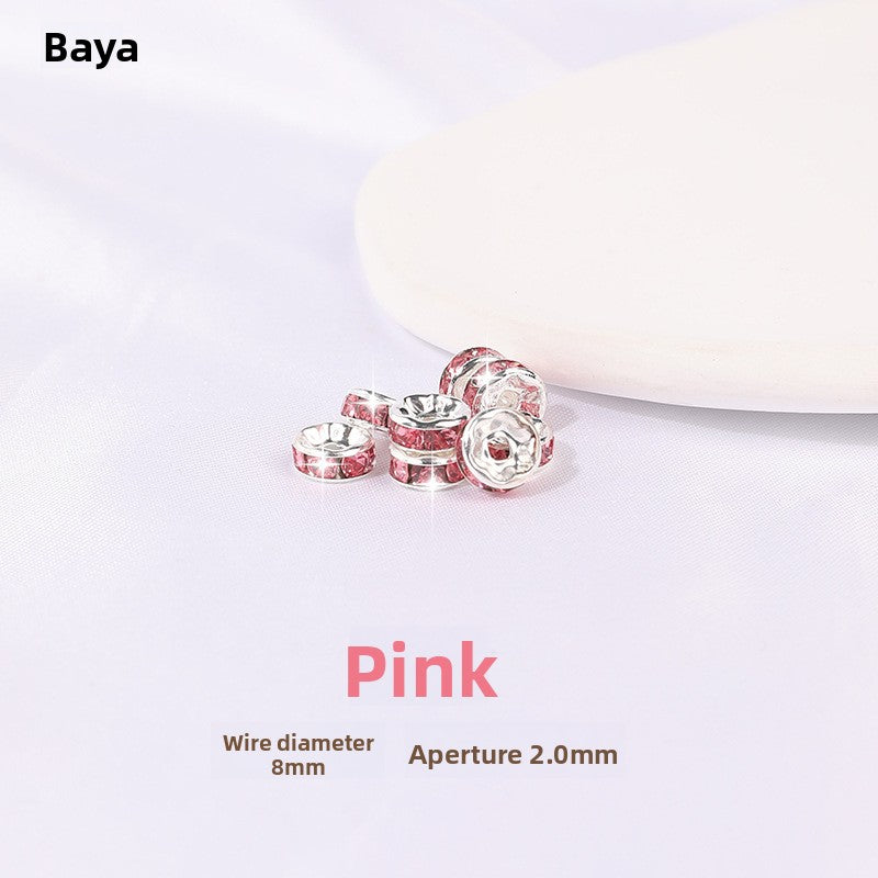 925 Silver Running Rings & Rhinestone Rondelle Spacers