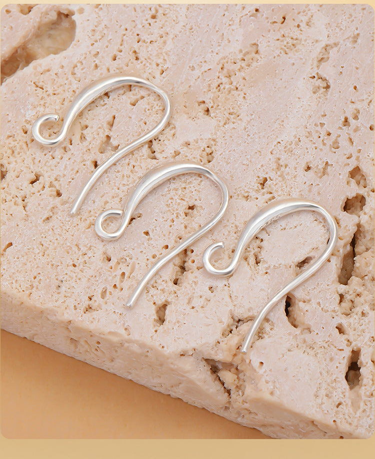 ArcGlow S925 sterling silver ear hooks, 15×9 mm with ~1.5 mm open loop.