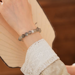 Natural moonstone bracelet with zircon accents — Lunar Whisper Bracelet by Glazenya.