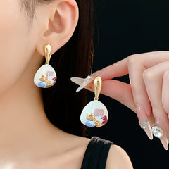 Pastel Bloom Enamel Drop Earrings