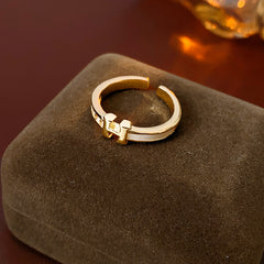 Lumière Initial Pavé Open Ring