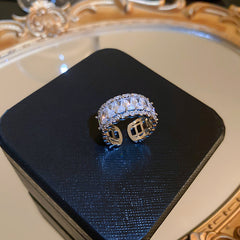 Vintage Open Ring Series – copper adjustable rings with floral, geometric, enamel, and zircon designs in retro chic style
