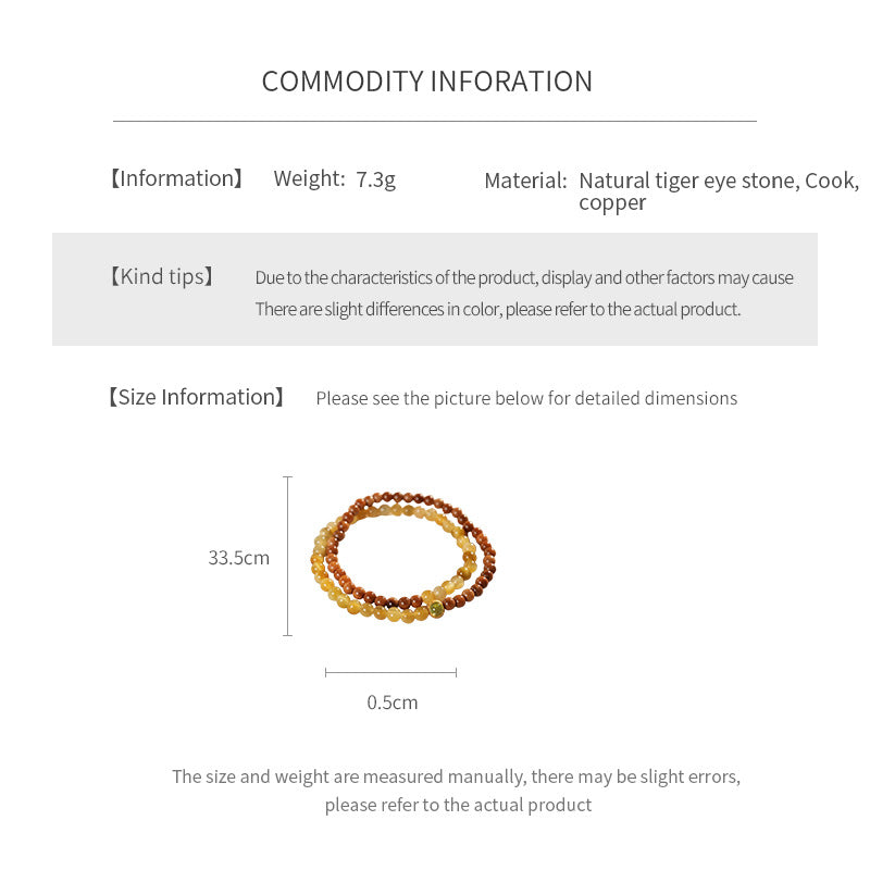 Double-strand yellow and brown beaded wrap bracelet with a small green bezel accent — Golden Harvest Wrap Bracelet Set by Glazenya.