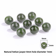 Hetian jade round beads, snowy white/pale celadon, polished, assorted 4–10 mm — Snowfield Whisper.