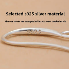 ArcGlow S925 sterling silver ear hooks, 15×9 mm with ~1.5 mm open loop.