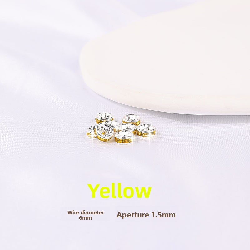 925 Silver Running Rings & Rhinestone Rondelle Spacers