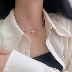 Artificial Silver Fragment Pearl Choker