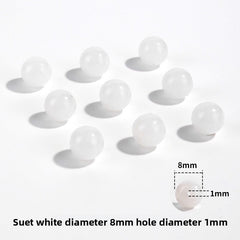 Hetian jade round beads, snowy white/pale celadon, polished, assorted 4–10 mm — Snowfield Whisper.