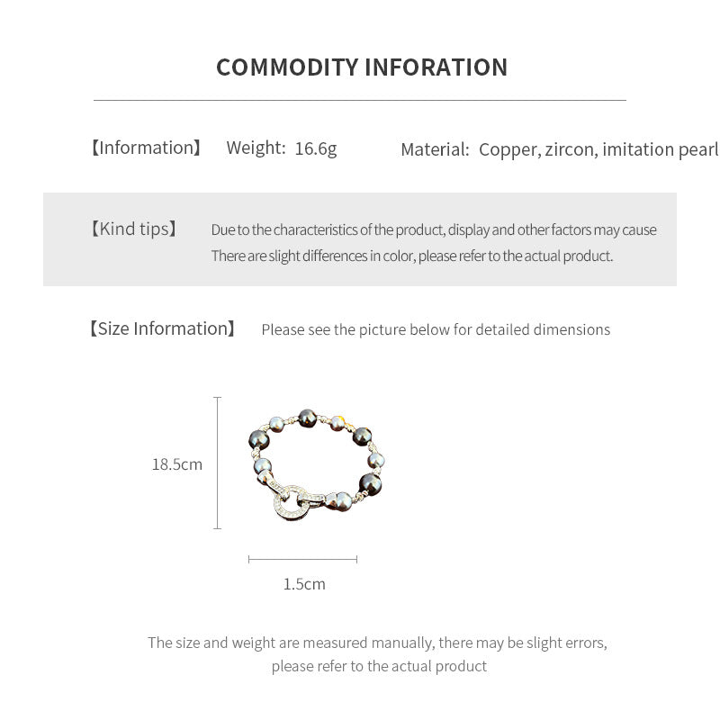 Noir Halo Link Pearl Bracelet with grey pearls and pavé halo clasp – Glazenya