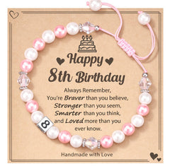 Milestone Birthday Bracelet for Girls (1st–8th)