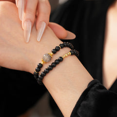 Midnight Moonstone Wrap Bracelet
