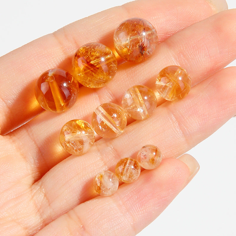 Aura Spire · Yellow Tower Quartz Rounds (4–12mm)