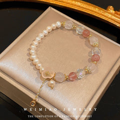 Stellar Moonlight Crystal Bracelet with star and moon charm – clear crystal beads