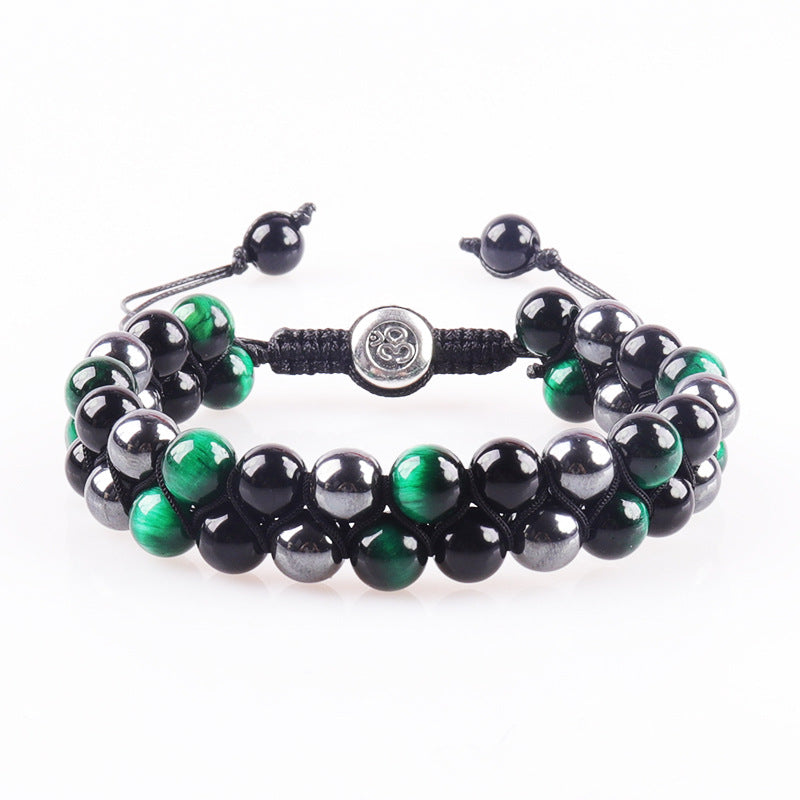 MagnetAura Duo · Tiger Eye & Agate Power Bracelet