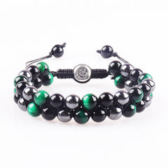MagnetAura Duo · Tiger Eye & Agate Power Bracelet