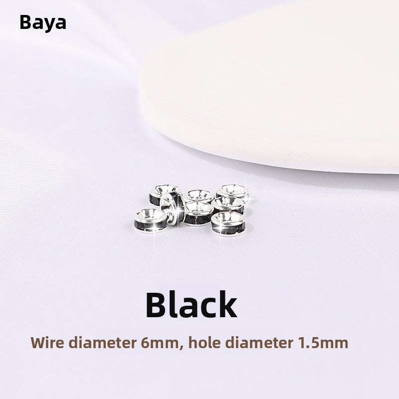 925 Silver Running Rings & Rhinestone Rondelle Spacers