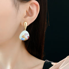 Pastel Bloom Enamel Drop Earrings