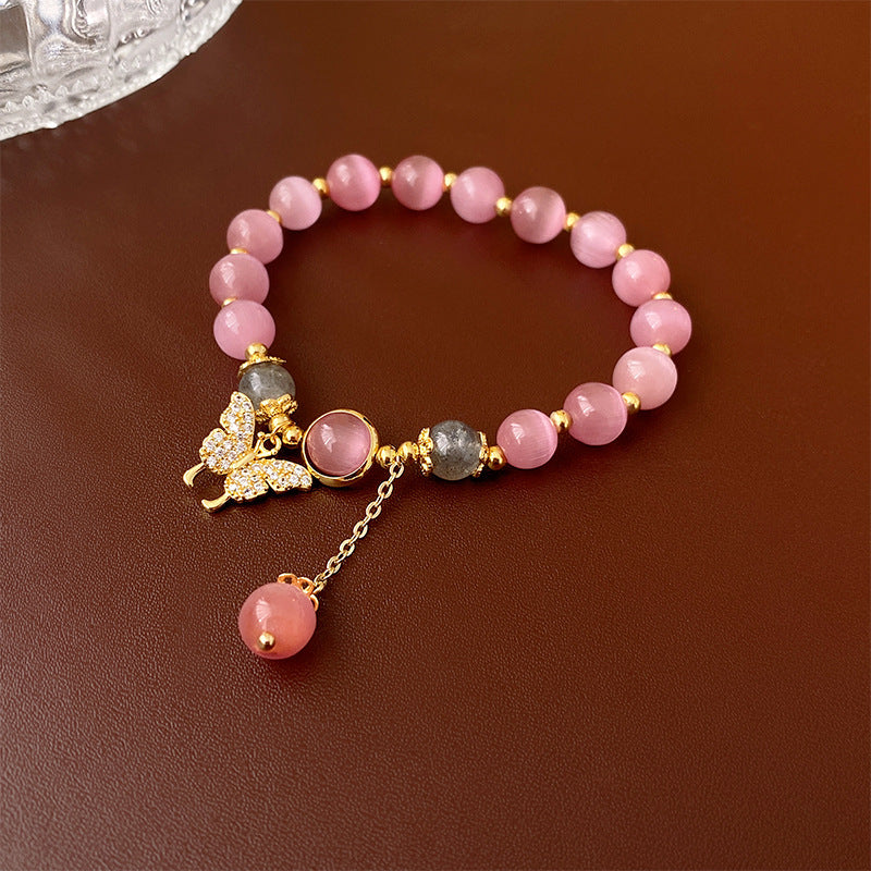 Multi-style cat’s eye and pearl bracelet collection – chic women’s accessories