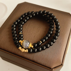 Midnight Moonstone Wrap Bracelet
