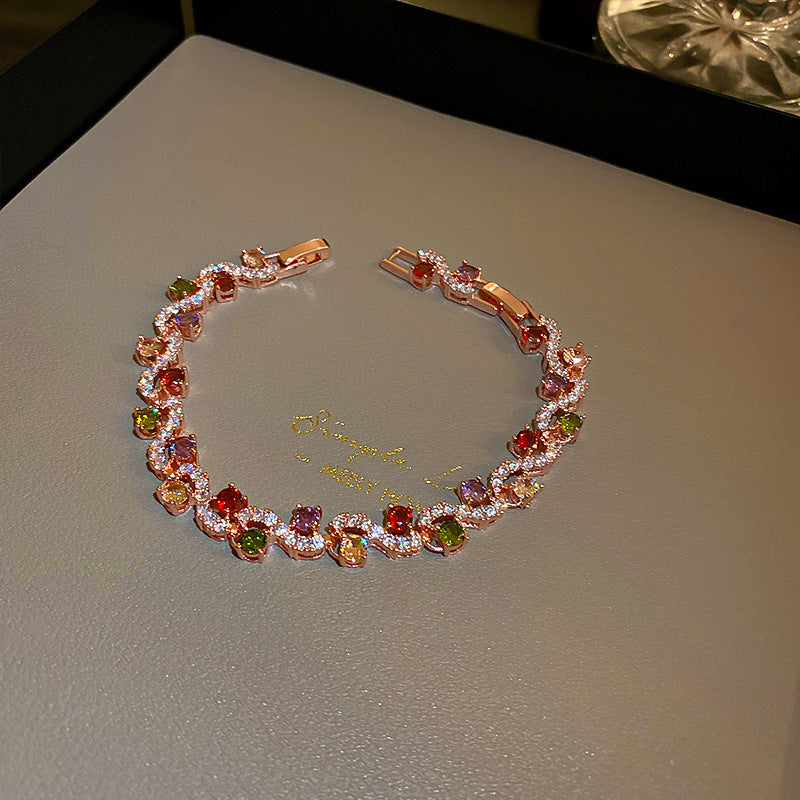 Crystal Bloom Bracelet Series – multiple floral variations displayed