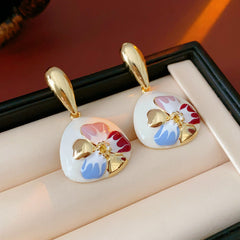Pastel Bloom Enamel Drop Earrings