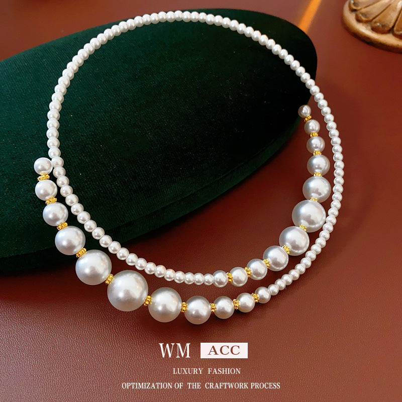 Glazenya Irregular Cross Pearl Choker — close-up of cross motif and pearls