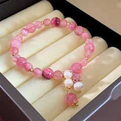 Oriental white and yellow crystal bead bracelet retro chic style