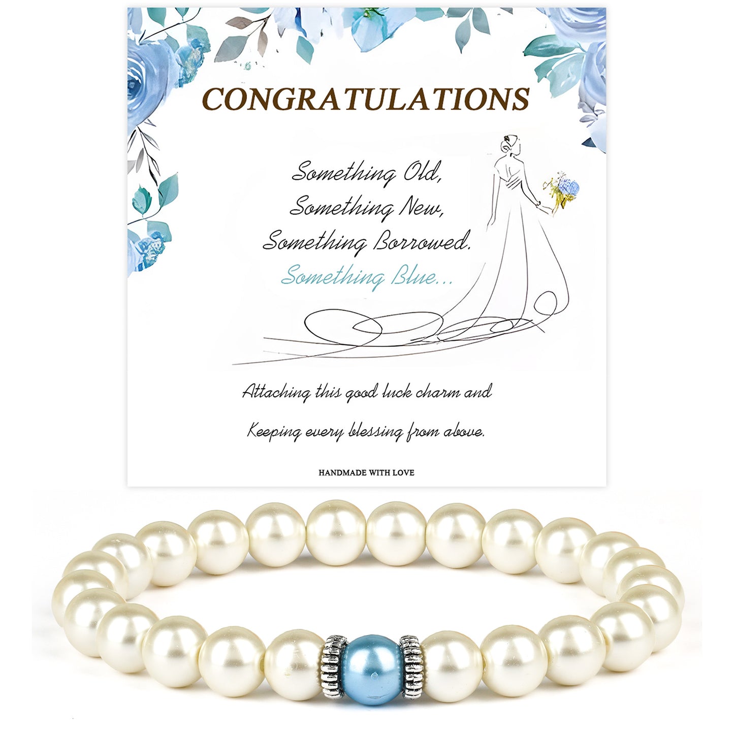 Blessed Pearl Cross Charm Bracelet — First Communion & Baptism Gift