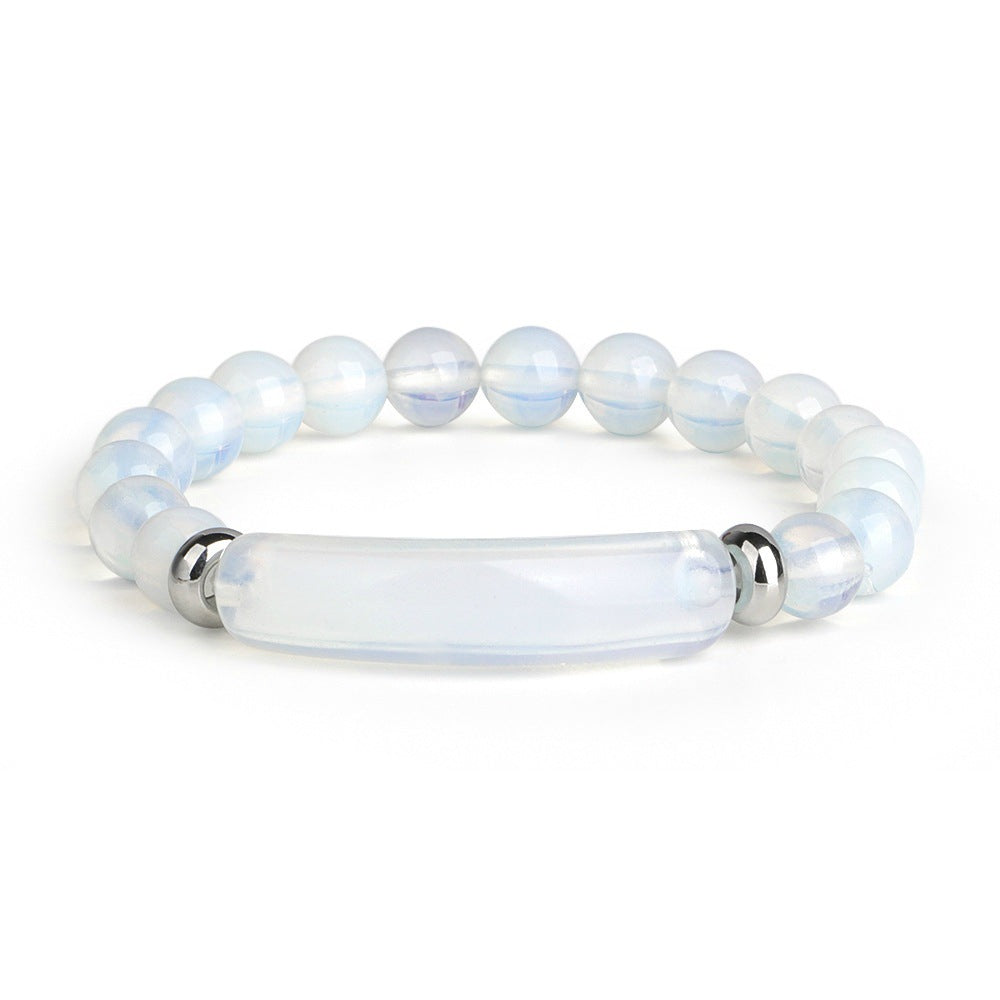 Forever Grandma · Natural Stone Love Bar Bracelet