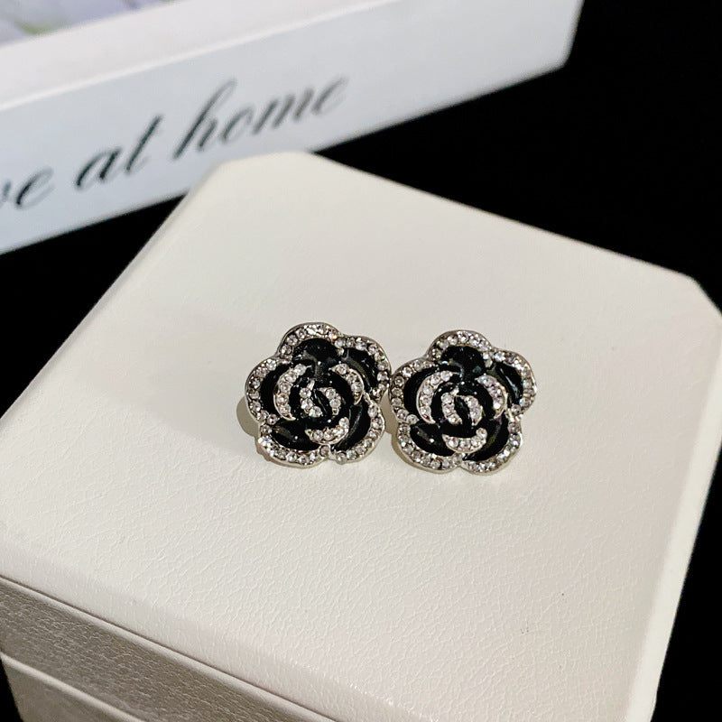 Camellia & Bow Earring Collection – Chic Light Luxury Retro Series
