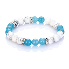 Celestial Halo · Lapis & Gemstone Beaded Bracelet (8mm)