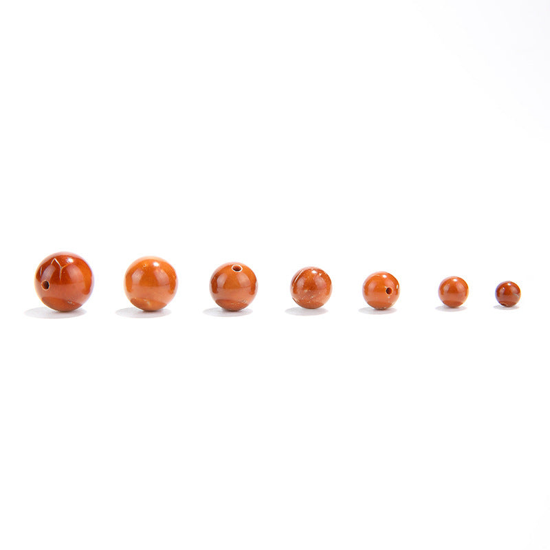 Natural Cook wood beads, amber-tone grain, polished, assorted 4–10 mm — Ambergrain Warmth.
