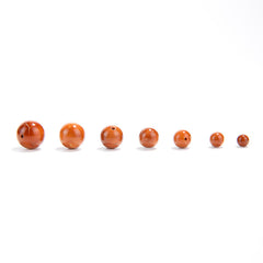Natural Cook wood beads, amber-tone grain, polished, assorted 4–10 mm — Ambergrain Warmth.