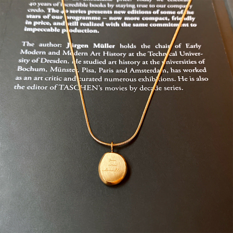 Versatile Minimalist Titanium Steel Pearl Pendant Necklace