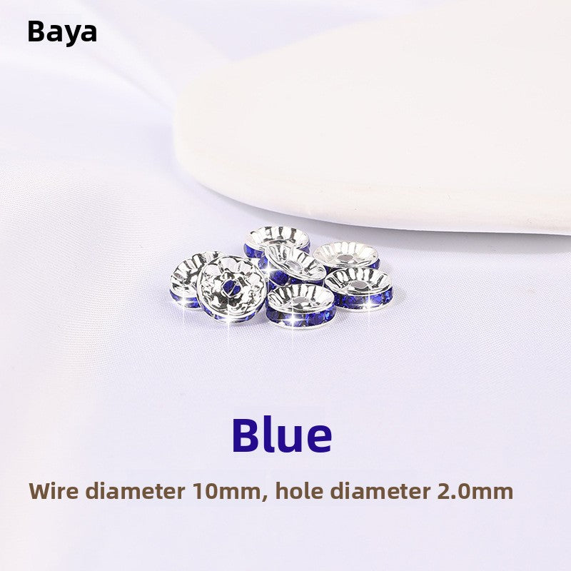 925 Silver Running Rings & Rhinestone Rondelle Spacers