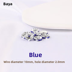 925 Silver Running Rings & Rhinestone Rondelle Spacers