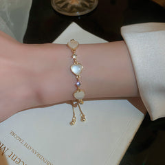 Gold-Plated Cat’s Eye & Pearl Bracelet Collection – Floral & Heart Variations