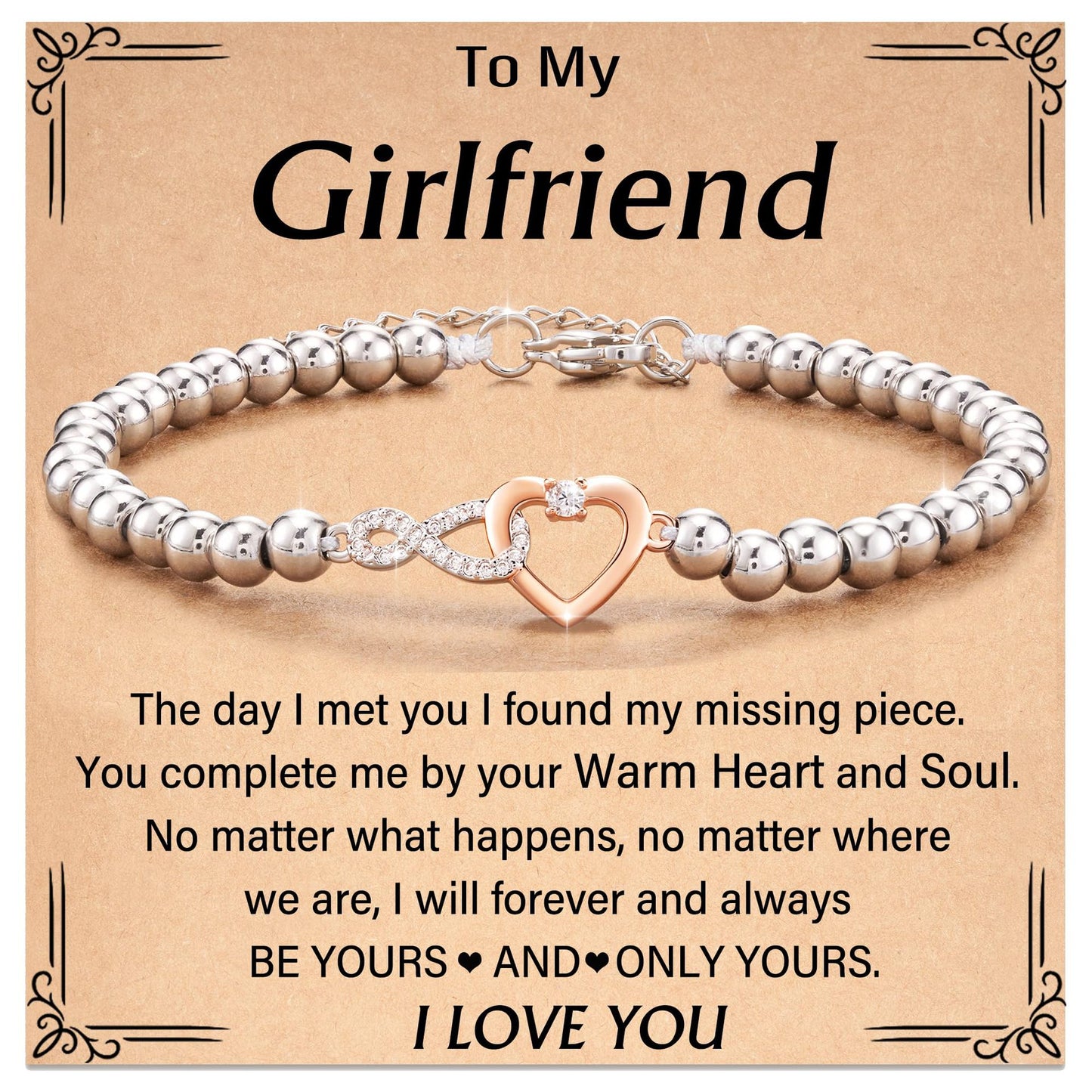 Bonded Hearts Message Card Bracelets