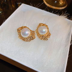 Vintage Pearl Stud Earrings Series – Courtly Chic Light Luxury
