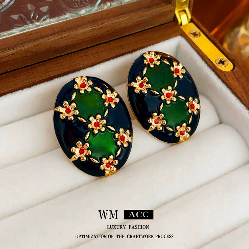 Artisan Enamel Mosaic Earrings Collection