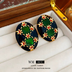 Artisan Enamel Mosaic Earrings Collection